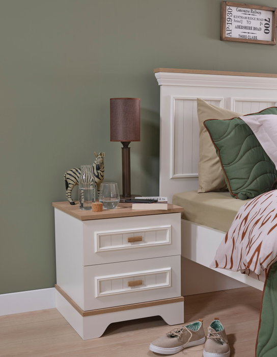 Hanah Home Monte - Mm1.27.06.U1 Mesita de Noche Crema y Roble